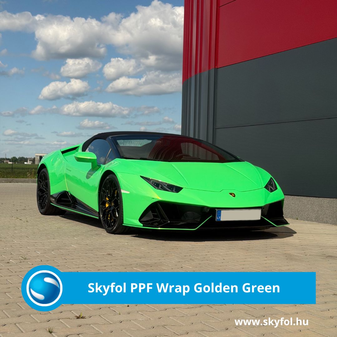 A Skyfol PPF Wrap Golden Green különleges arany-zöld árnyalatot és tükörfényes megjelenést kölcsönöz autódnak, miközben tartósan óvja a fényezést a külső sérülésektől. A színezett poliuretán fólia hosszabb élettartamú alternatívát kínál a hagyományos autócsomagoló fóliákhoz képest.Új szín. Hosszan tartó védelem. Lenyűgöző megjelenés. ????????@speedstyling A Skyfol PPF Wrap Golden Green különleges arany-zöld árnyalatot és tükörfényes megjelenést kölcsönöz autódnak, miközben tartósan óvja a fényezést a külső sérülésektől. A színezett poliuretán fólia hosszabb élettartamú alternatívát kínál a hagyományos autócsomagoló fóliákhoz képest.Új szín. Hosszan tartó védelem. Lenyűgöző megjelenés. ????????@speedstyling
